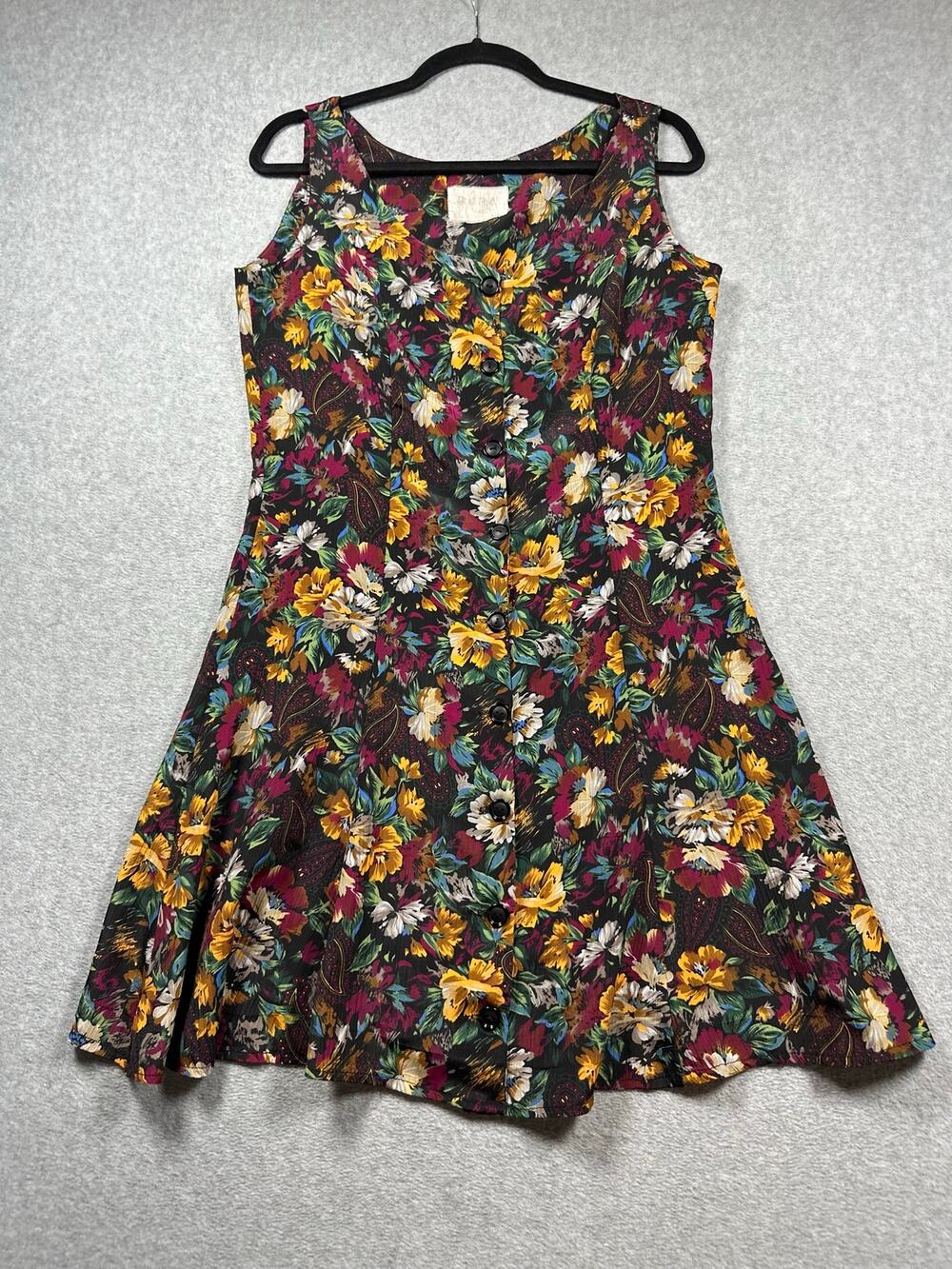 Express Y2K A-Line Mini Dress Women's Medium Multicolored Floral Sleeveless